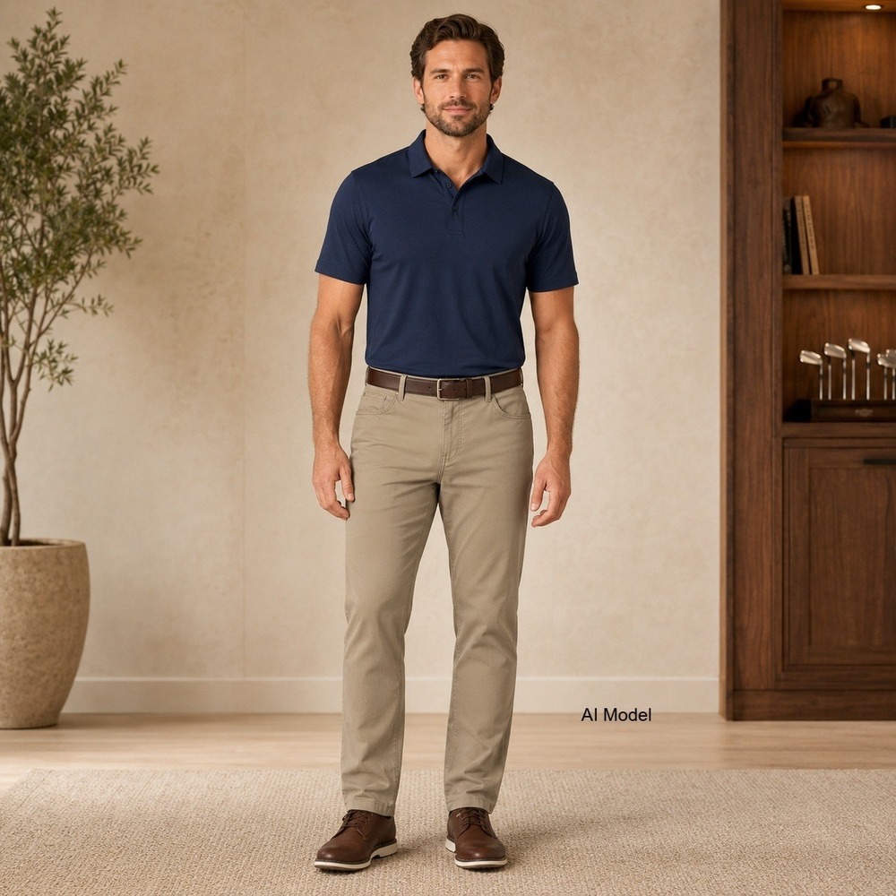 Tasc Performance Pants Mens 34x34 Tailored Fit Bamboo Stretch Khaki Tan Golf